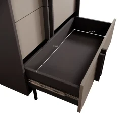 Antigo - Dressoir - Beige/Antraciet - 83x43x127 cm
