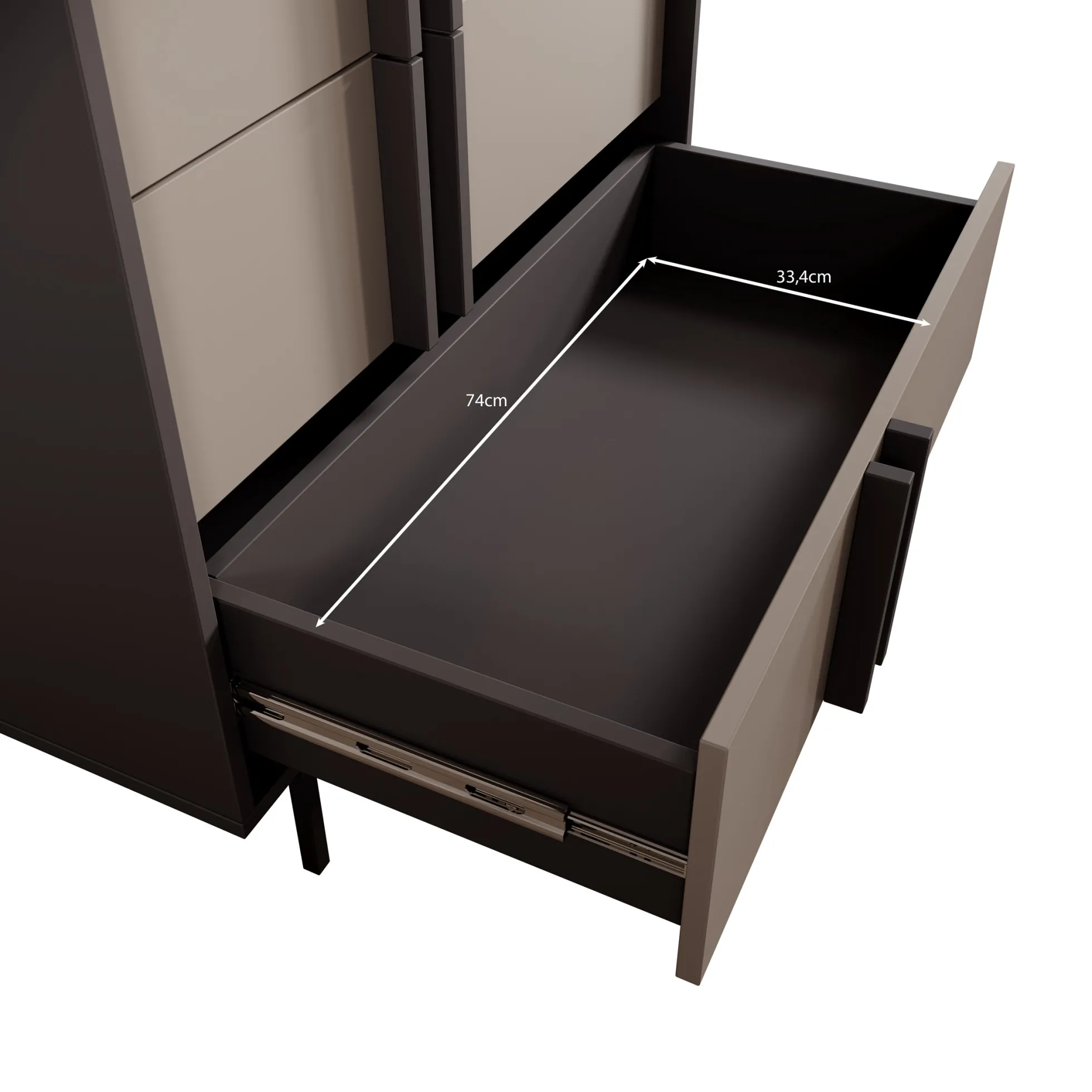 Antigo - Dressoir - Beige/Antraciet - 83x43x127 cm