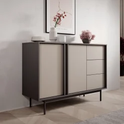Antigo - Dressoir - Beige/Antraciet - 123x43x87 cm