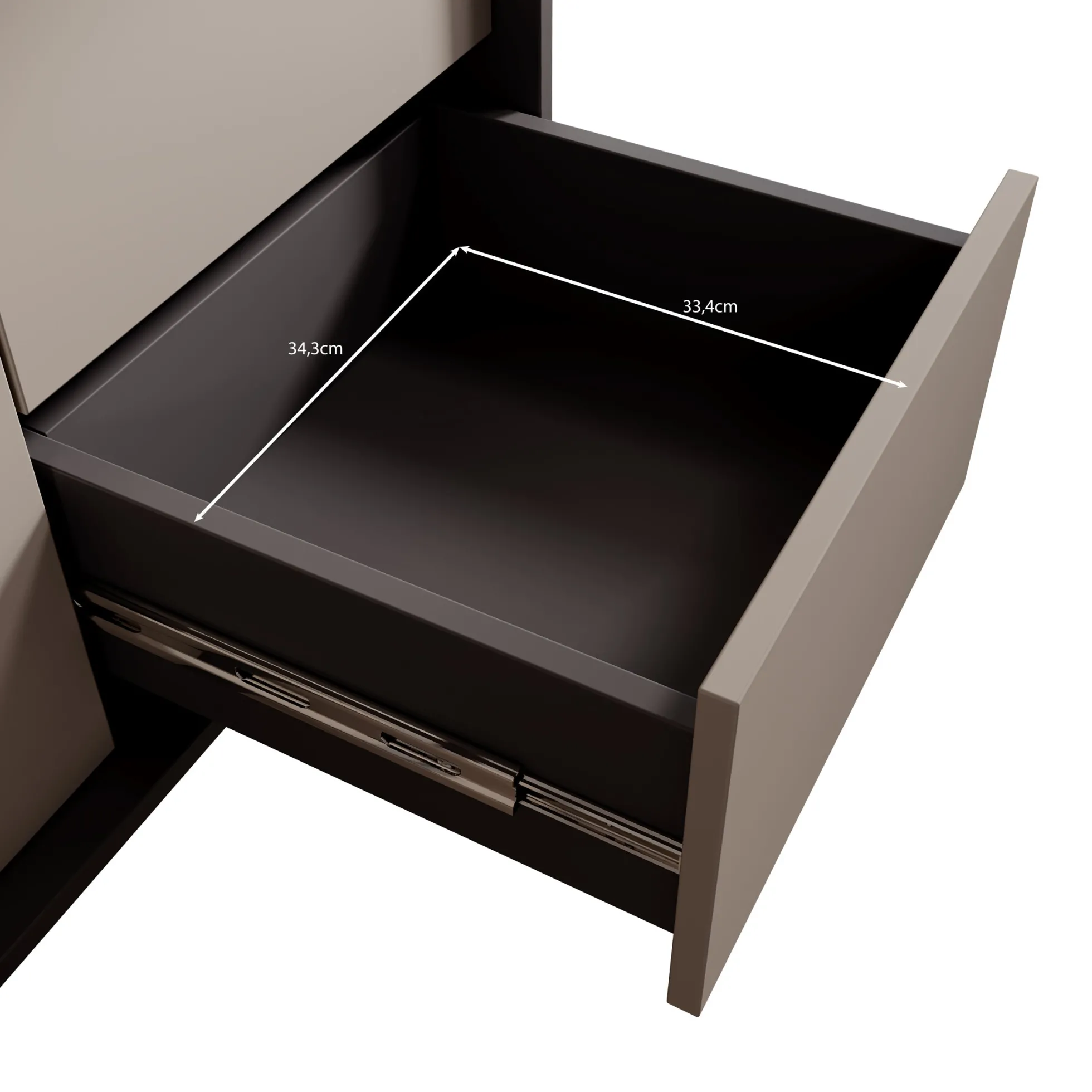 Antigo - Dressoir - Beige/Antraciet - 123x43x87 cm