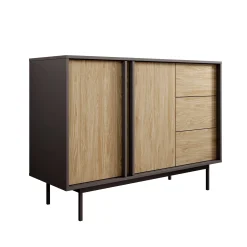 Antigo - Dressoir - Eiken/Antraciet - 123x43x87 cm