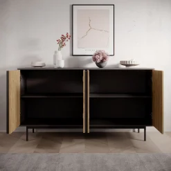 Antigo - Dressoir - Eiken/Antraciet - 163x43x87 cm