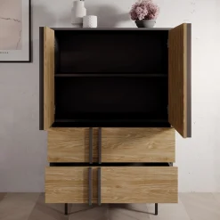 Antigo - Dressoir - Eiken/Antraciet - 83x43x127 cm