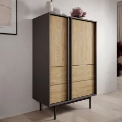 Antigo - Dressoir - Eiken/Antraciet - 83x43x127 cm