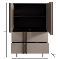 Antigo - Dressoir - Eiken/Antraciet - 83x43x127 cm