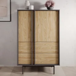 Antigo - Dressoir - Eiken/Antraciet - 83x43x127 cm