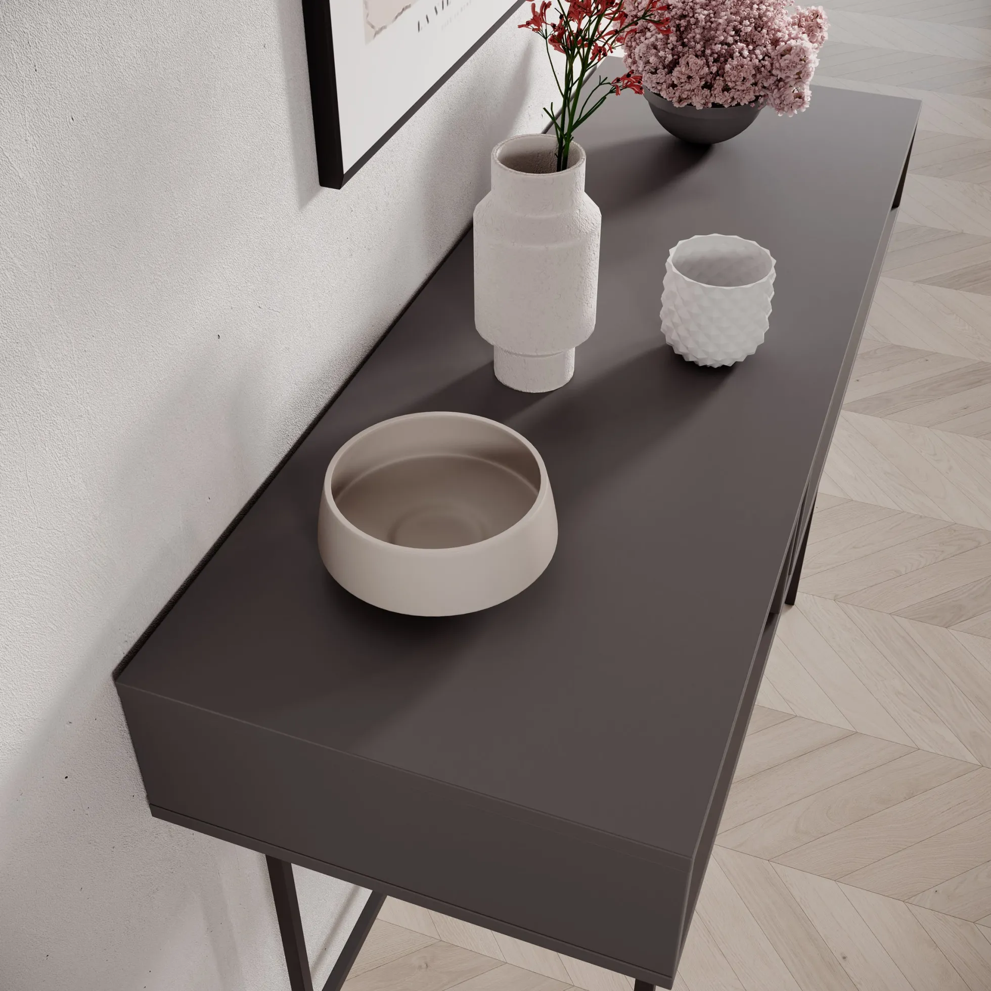 Antigo - Kaptafel - Eiken/Antraciet - 123x43x83 cm