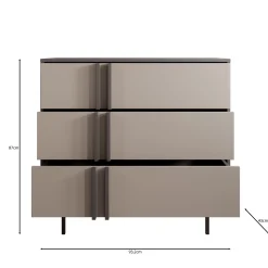 Antigo - Ladekast met 3 lades - Beige/Antraciet - 93x43x87 cm