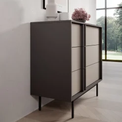 Antigo - Ladekast met 3 lades - Beige/Antraciet - 93x43x87 cm