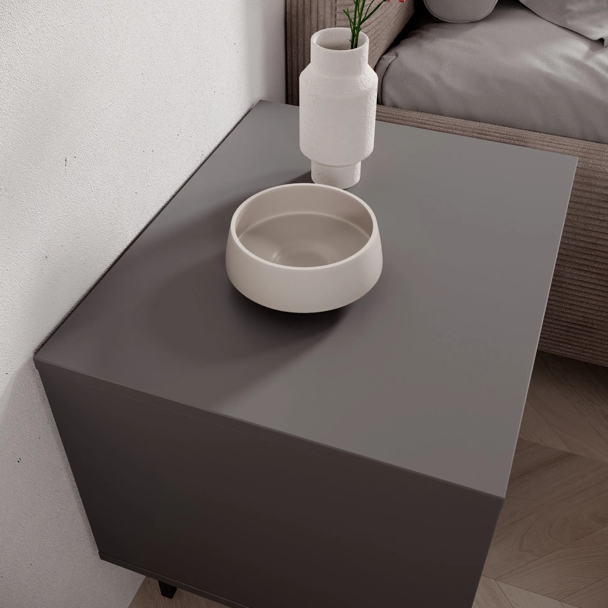 Antigo - Nachtkastje - Eiken/Antraciet - 53x43x53 cm