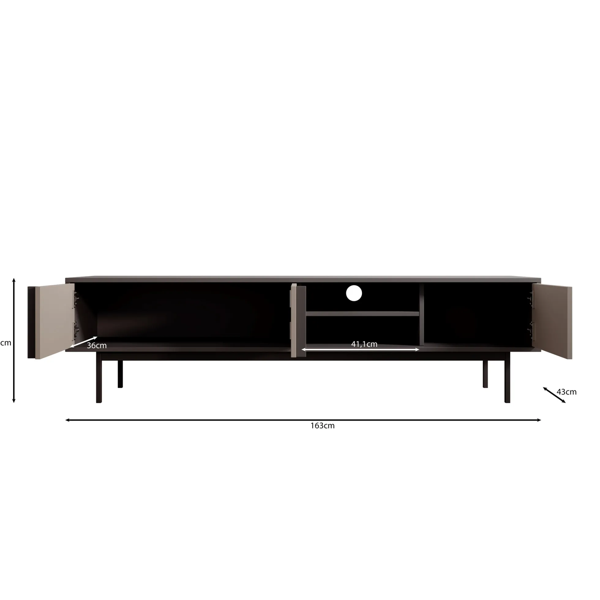 Antigo - TV-Meubel - Beige/Antraciet - 163x43x43 cm