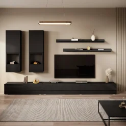 Antrix - Wandmeubel - Zwart - 270x41x26 cm