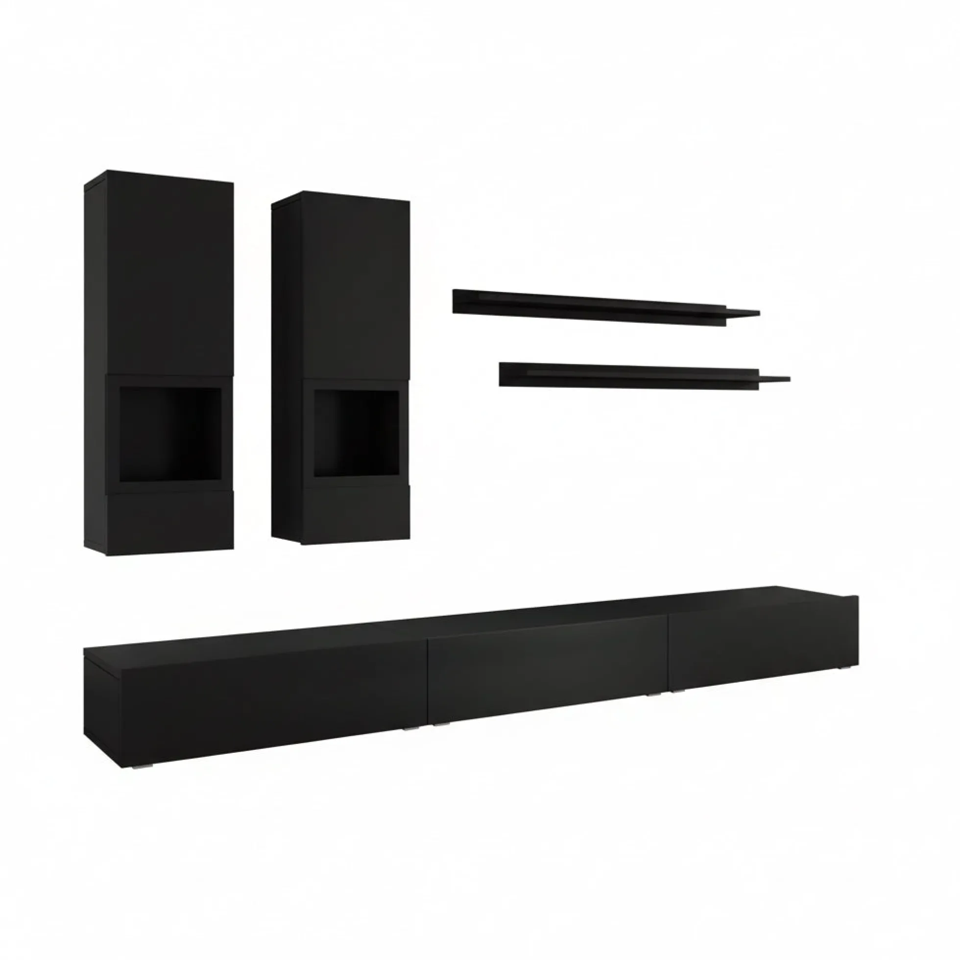 Antrix - Wandmeubel - Zwart - 270x41x26 cm