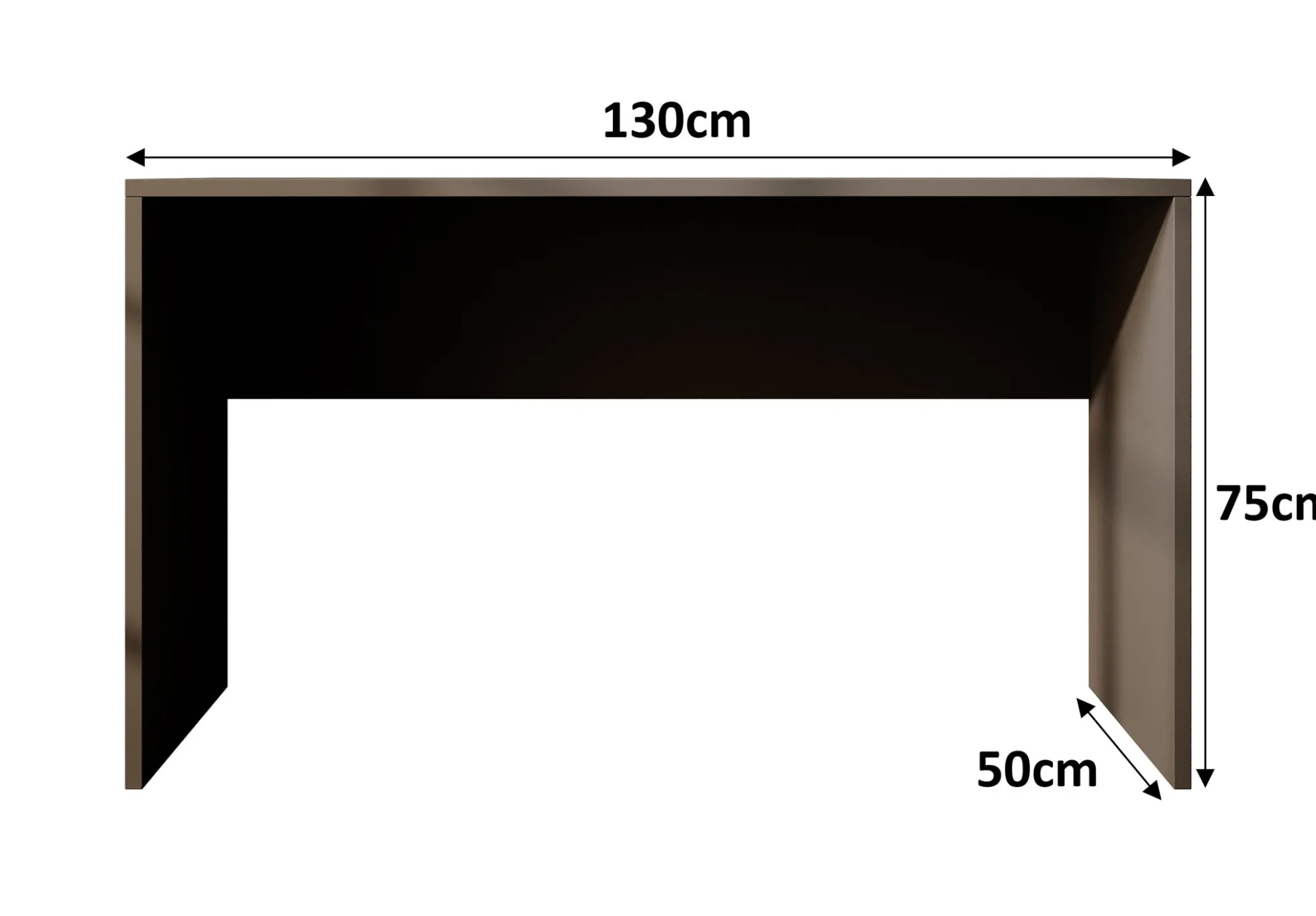 Apoda 2 - Bureau - Zwart - 130x50 cm