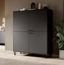 Apula - Dressoir - Antraciet - 124x40x135 cm
