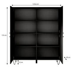 Apula - Dressoir - Antraciet - 124x40x135 cm
