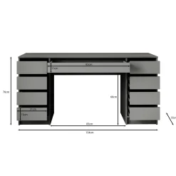 Arco 2 - Kaptafel - Zwart - 154x55 cm