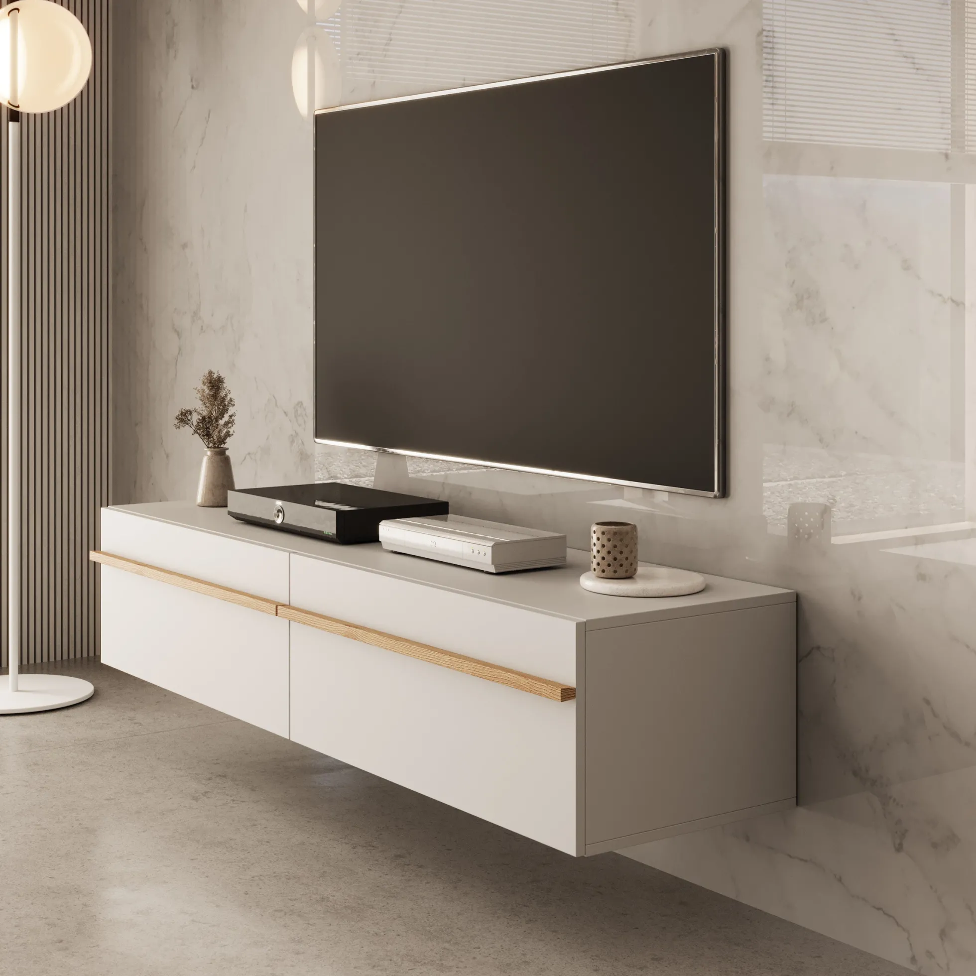 Arda - TV-Meubel - Beige - 154x42x32 cm