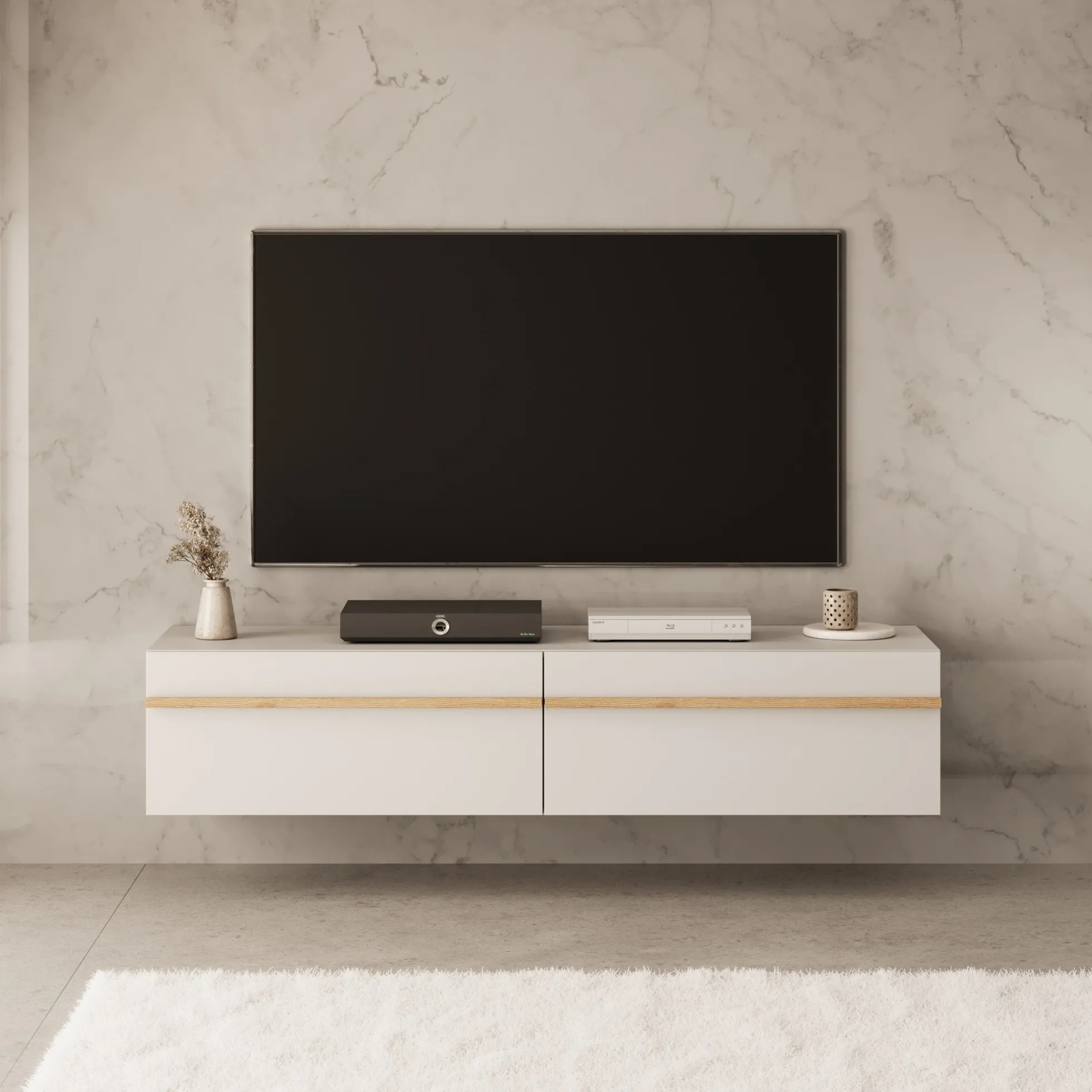 Arda - TV-Meubel - Beige - 154x42x32 cm