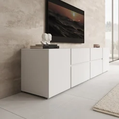 Aroji - TV-Meubel - Wit - 195x40x48 cm