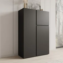 Aroji - Vitrinekast - Zwart - 92x40x139 cm