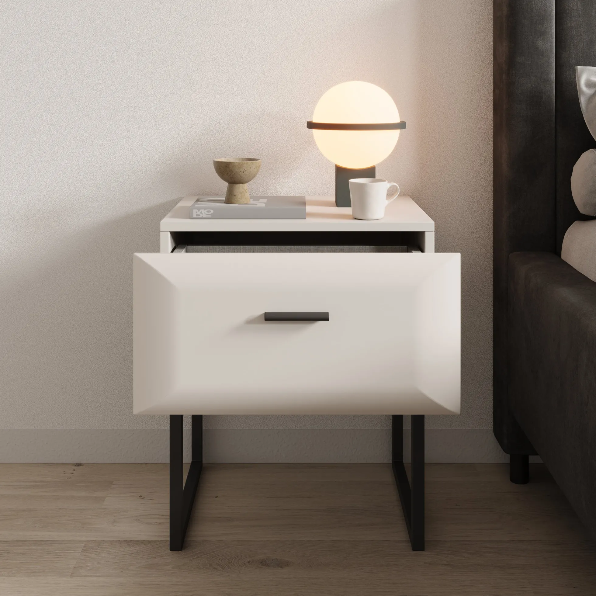 Arosa - Nachtkastje - Beige - 45x38x55 cm