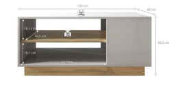 Ashley - Salontafel - Eiken/grijs