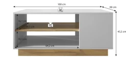 Ashley - Salontafel - Wit/eiken