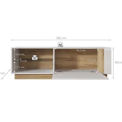 Ashley - TV-Meubel - Eiken/grijs - 138 cm