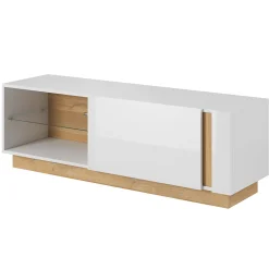 Ashley - TV-Meubel - Wit/eiken - 138 cm