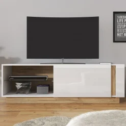Ashley - TV-Meubel - Wit/eiken - 138 cm