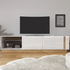 Ashley - TV-Meubel - Wit/eiken - 187 cm