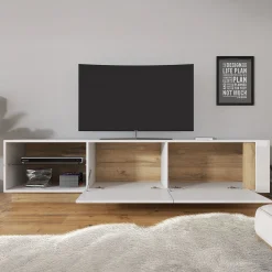 Ashley - TV-Meubel - Wit/eiken - 187 cm