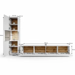 Asilento 1 - Wandmeubel - Zwart - 180x30x33 cm