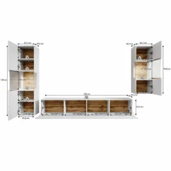 Asilento 2 - Wandmeubel - Zwart - 180x30x33 cm