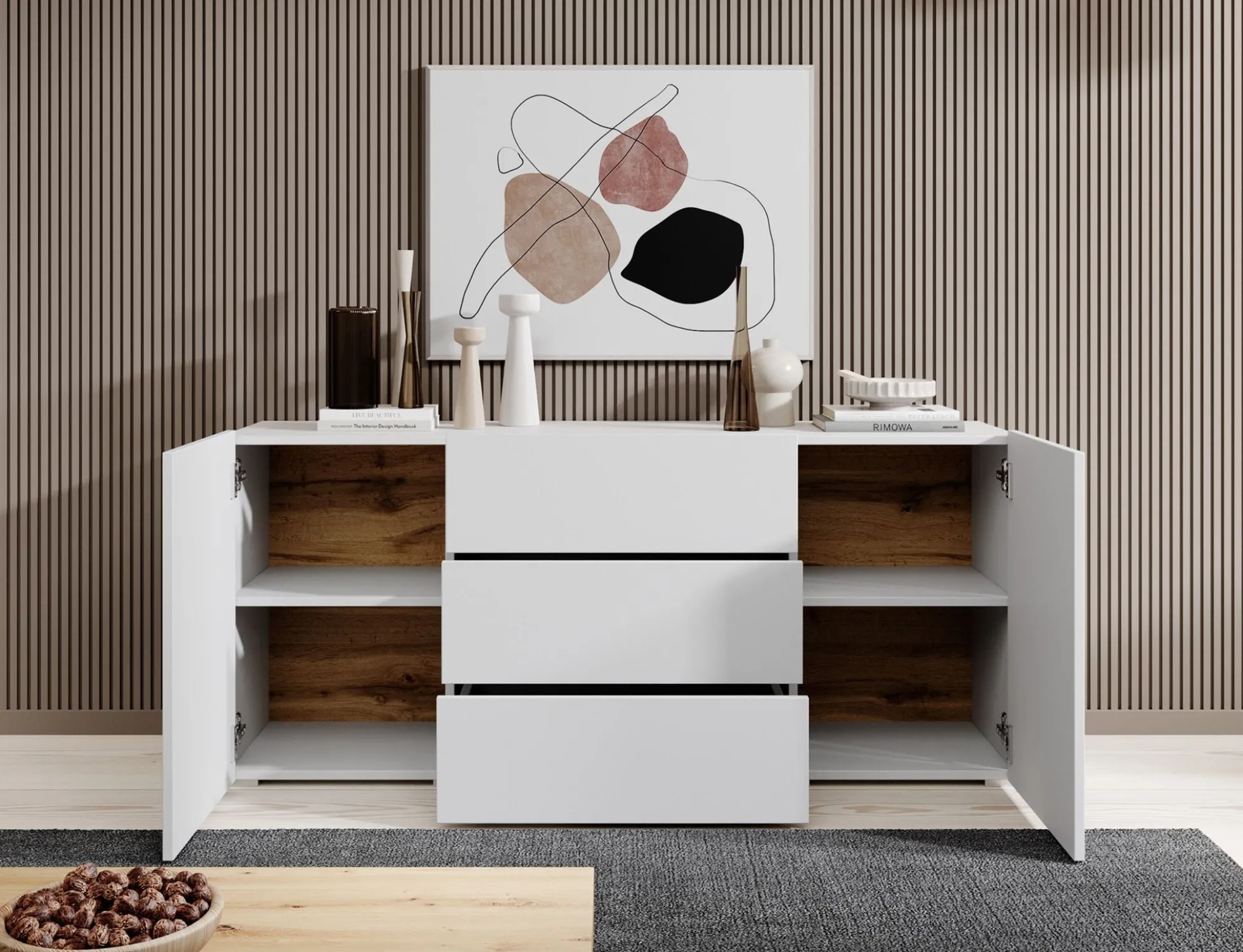 Asilento - Dressoir - Wit - 140x35x61 cm