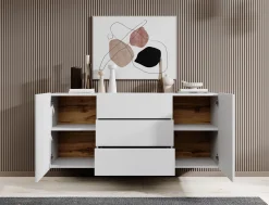 Asilento - Dressoir - Wit - 140x35x61 cm