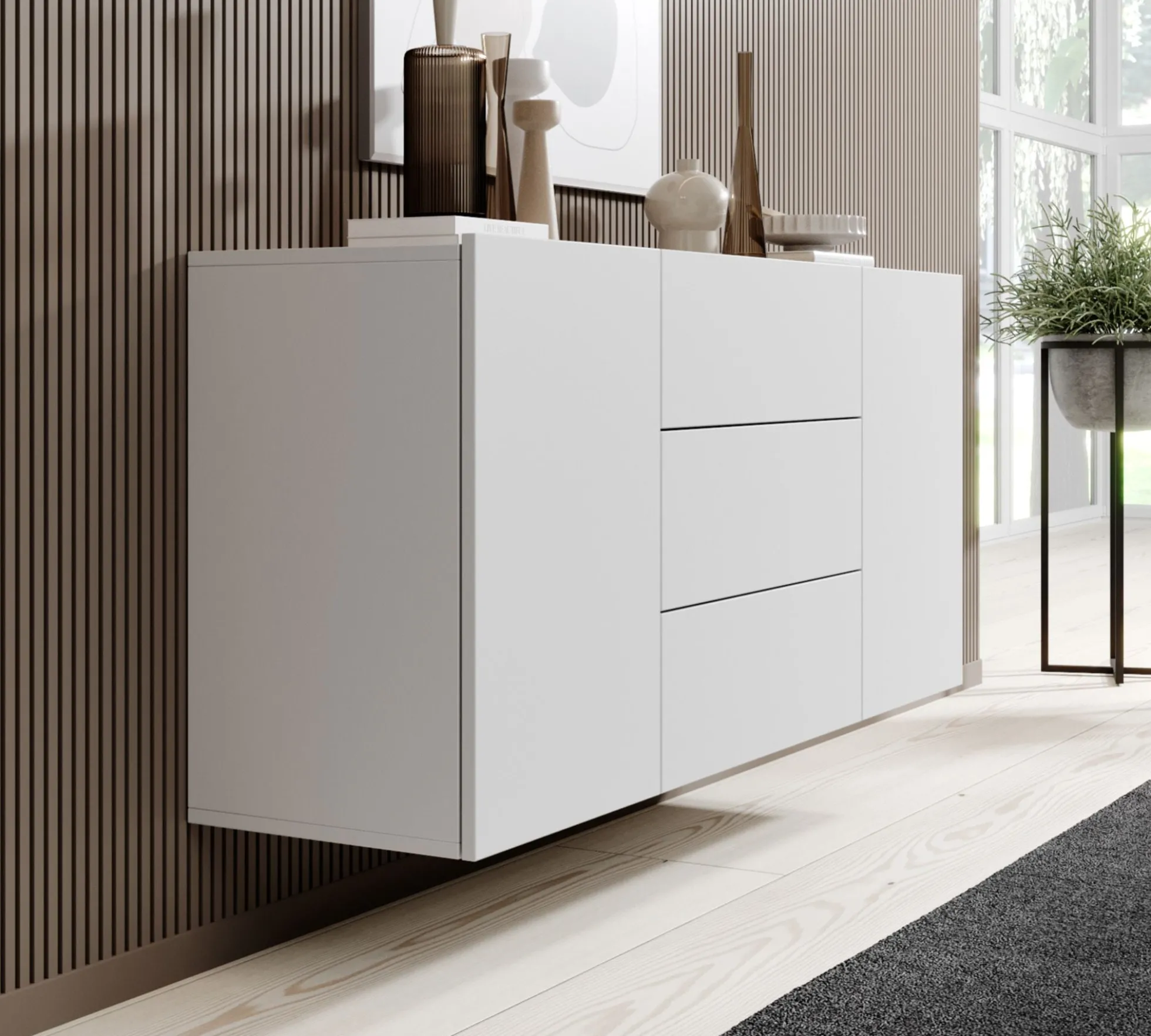 Asilento - Dressoir - Wit - 140x35x61 cm