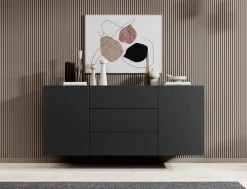 Asilento - Dressoir - Zwart - 140x35x60 cm