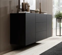 Asilento - Dressoir - Zwart - 140x35x60 cm