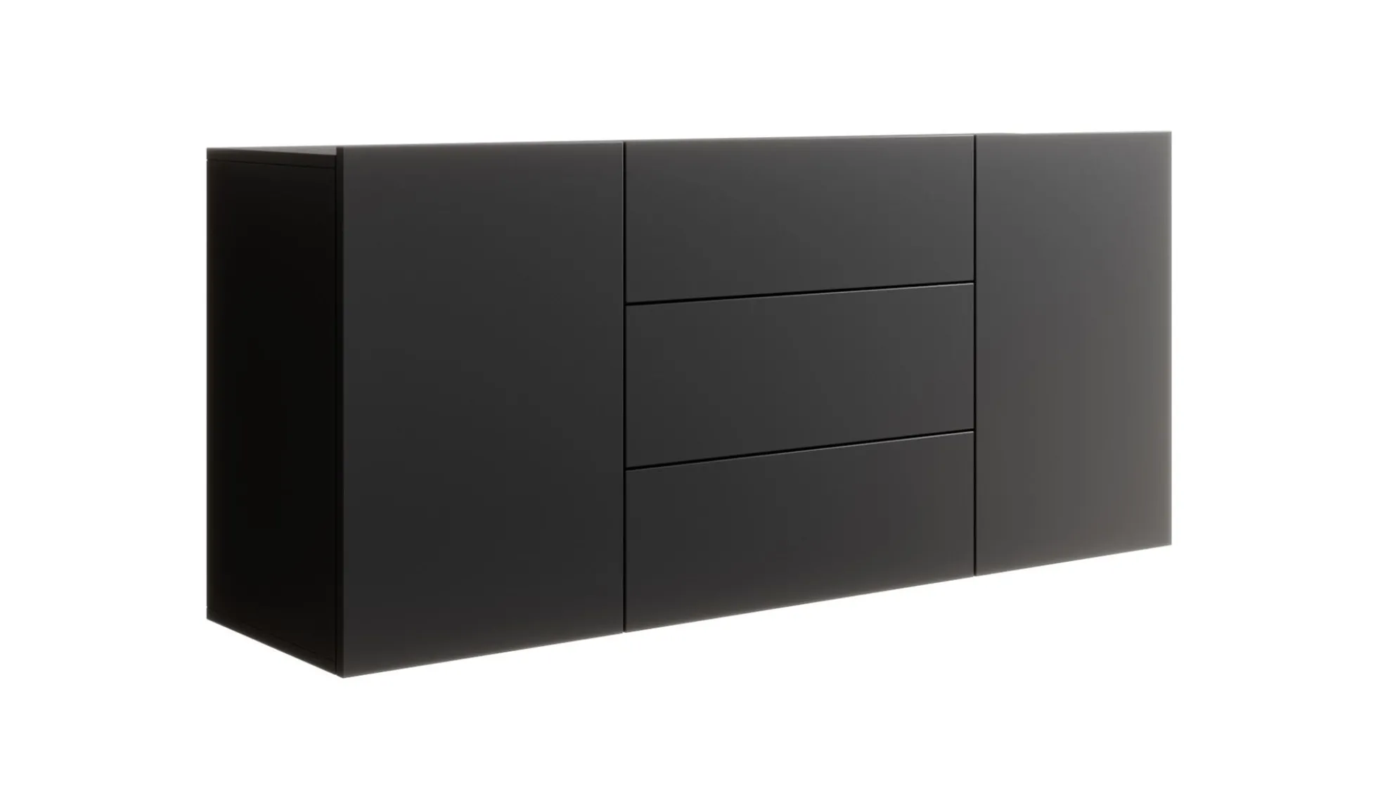 Asilento - Dressoir - Zwart - 140x35x60 cm