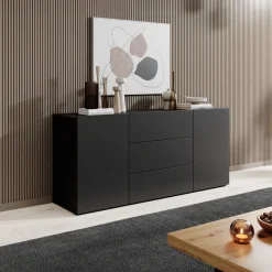 Asilento - Dressoir - Zwart - 140x35x60 cm