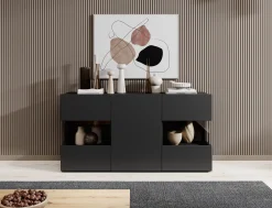 Asilento - Dressoir - Zwart - 120x35x60 cm