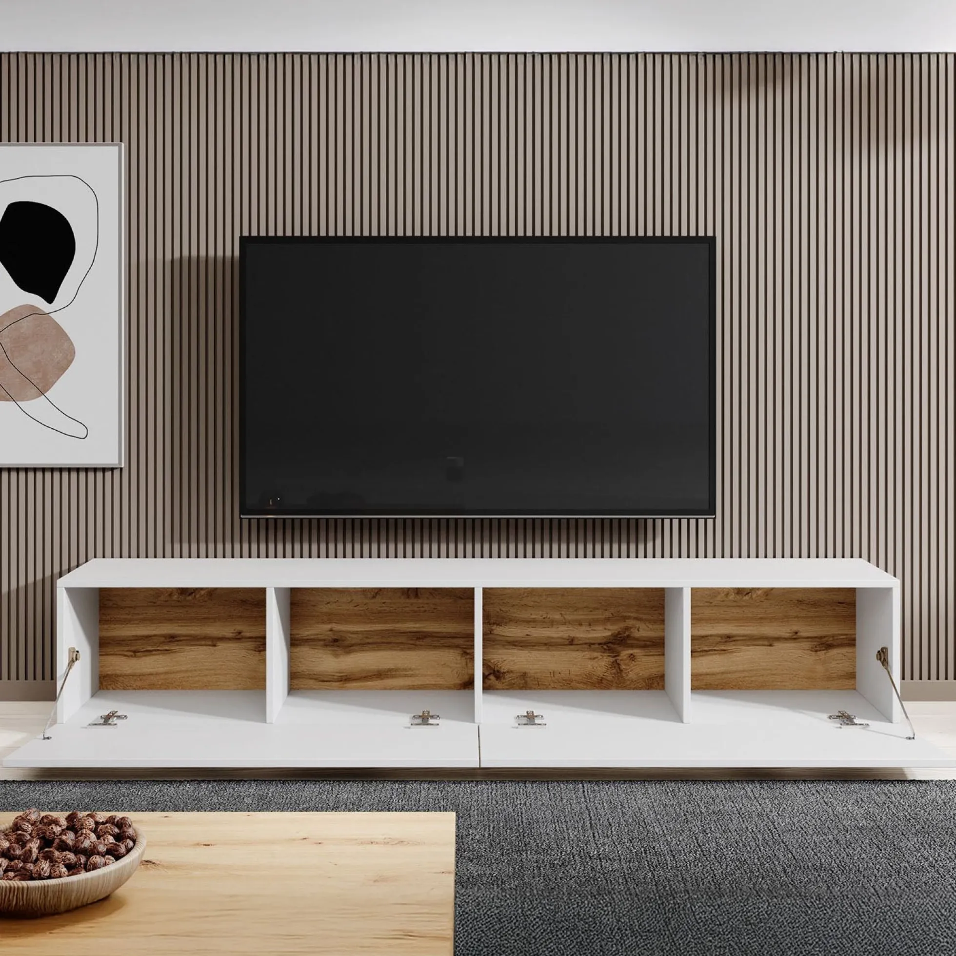 Asilento - TV-Meubel - Mat wit - 180 cm