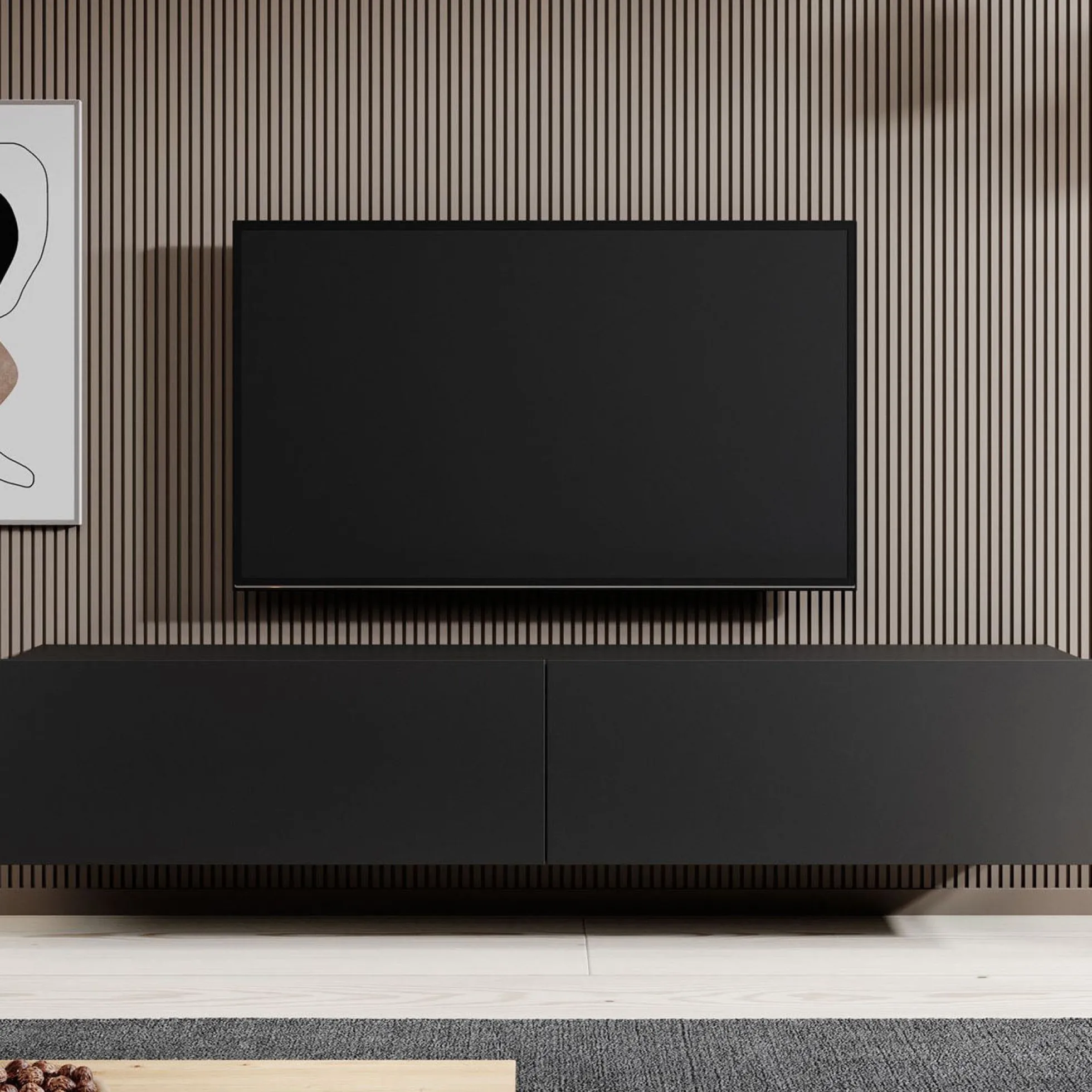 Asilento - TV-Meubel - Mat zwart - 180 cm