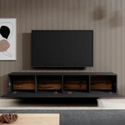 Asilento - TV-Meubel - Mat zwart - 180 cm