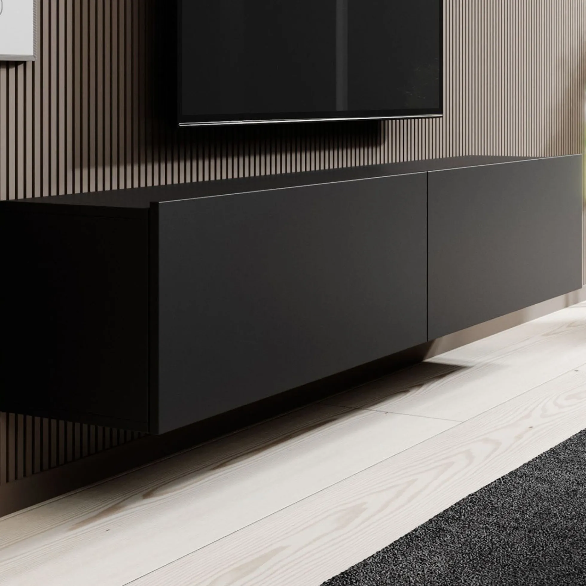 Asilento - TV-Meubel - Mat zwart - 180 cm