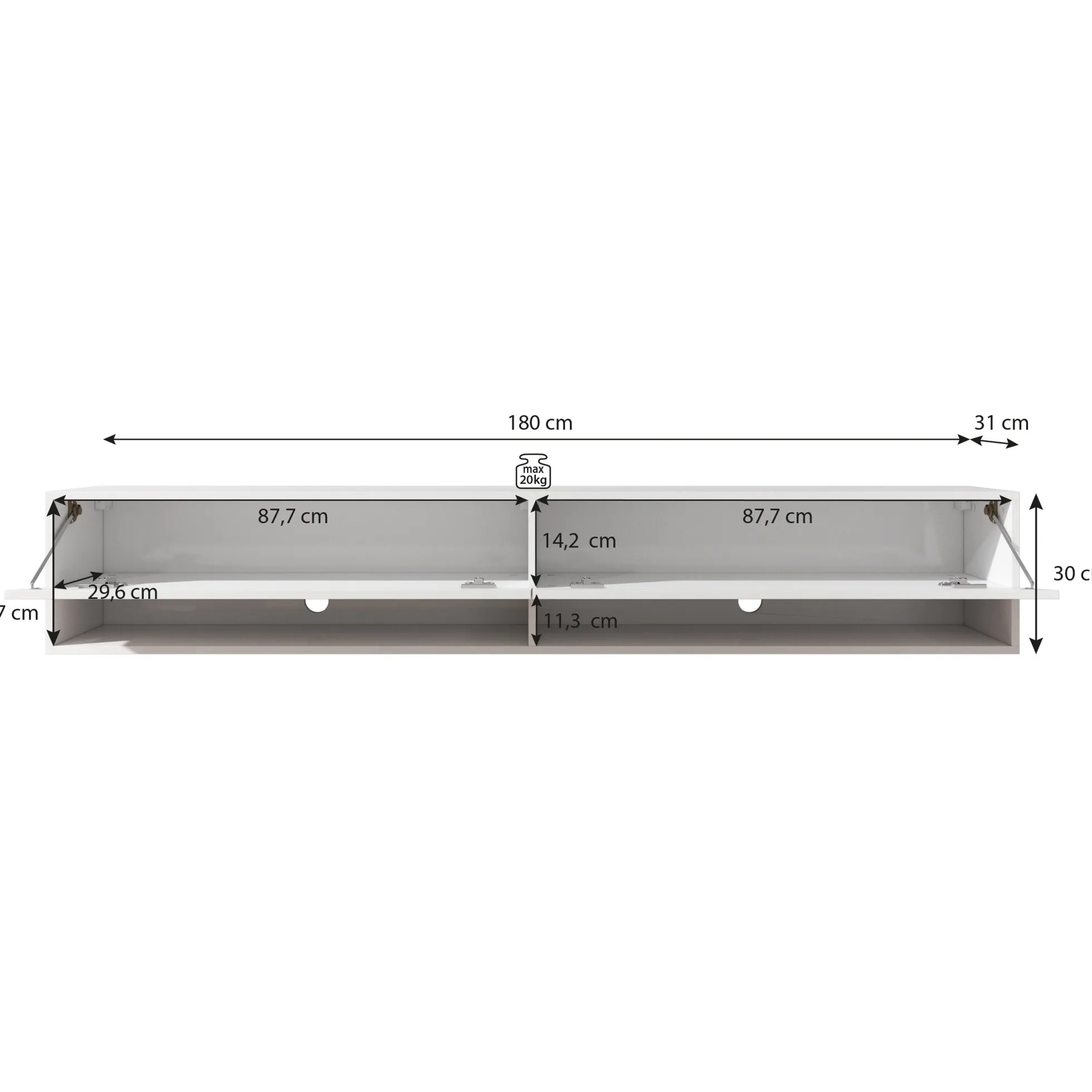 Asino - TV-Meubel - Grijs - 180 cm