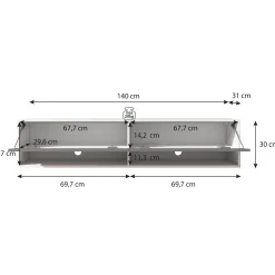 Asino - TV-Meubel - Kastanje - 140 cm