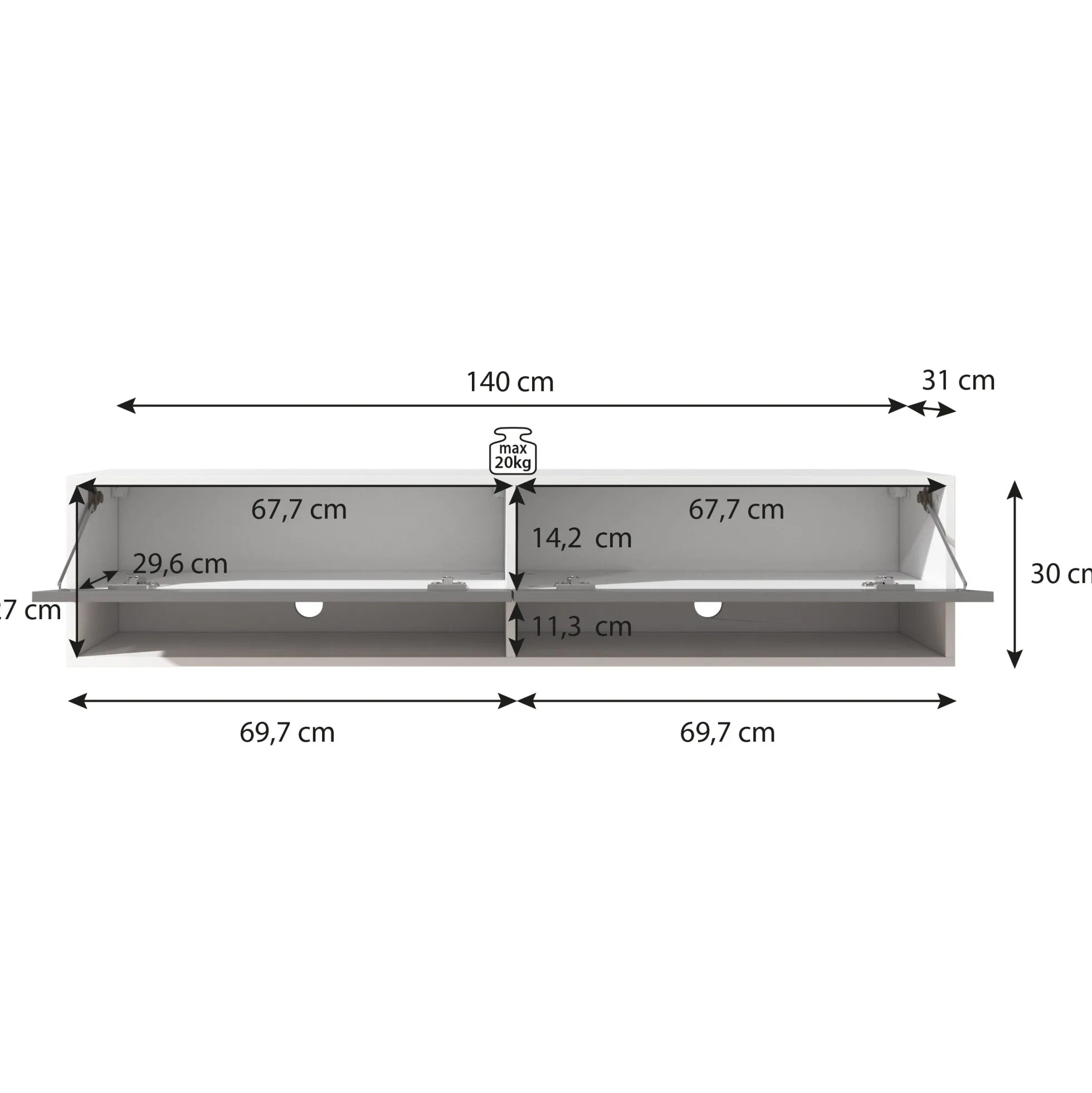 Asino - TV-Meubel - Kastanje - 140 cm